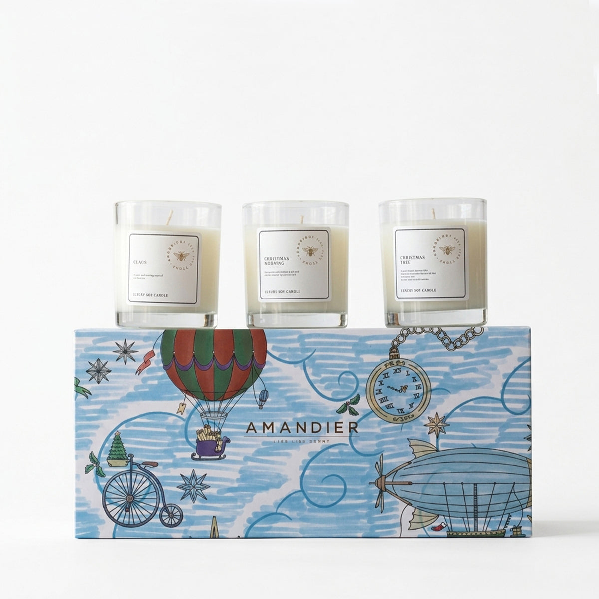 Set de 3 velas 1 wick - Colección Navidad